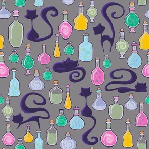 Whimsical Cats and Potions