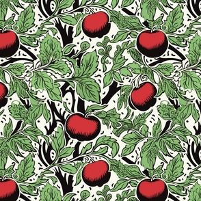 aubrey beardsley apples in red