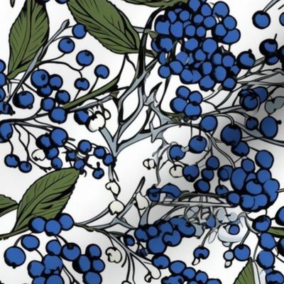 blueberries inspired by aubrey beardsley