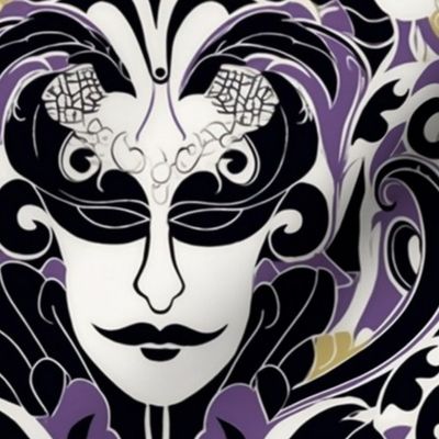 mardi gras masks inspired by aubrey beardsley