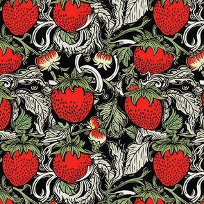strawberry profusion inspired by aubrey beardsley