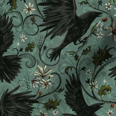 Mystic Crows - Deep Cyan (Medium)