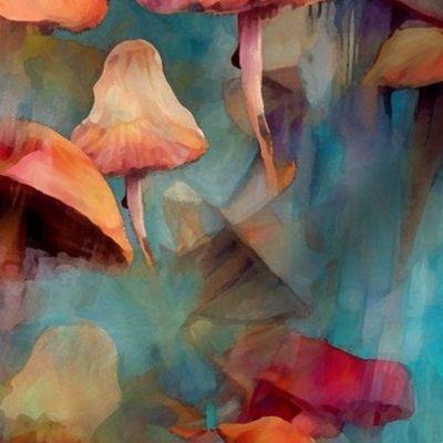 mushroom watercolor inspired by edgar degas