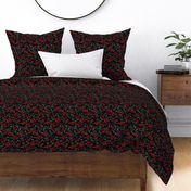 Beautiful Red Roses Pattern Black