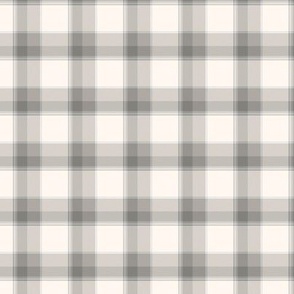 3" Plaid in pastel beige, grey and taupe