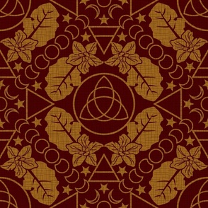 Whimsigothic Aesthetic Damask, Witch Magic and Wiccan Symbols