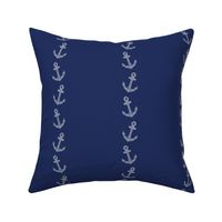 Med. Nautical Anchor Stripe on Navy