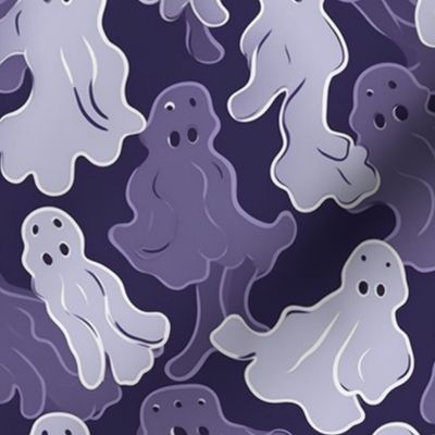 purple watercolor ghosts