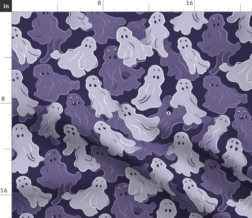 purple watercolor ghosts