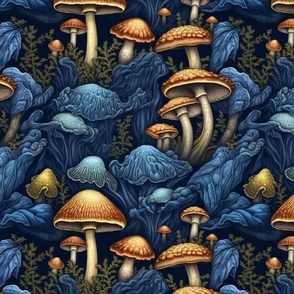 mushroom blue inspired by gustave dore