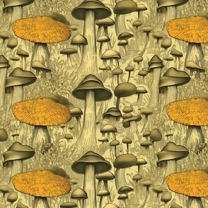 mushroom forest inspired by gustave dore