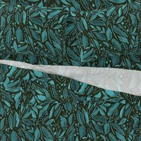 Botanical lace cyan and black jumbo
