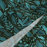 Botanical lace cyan and black jumbo
