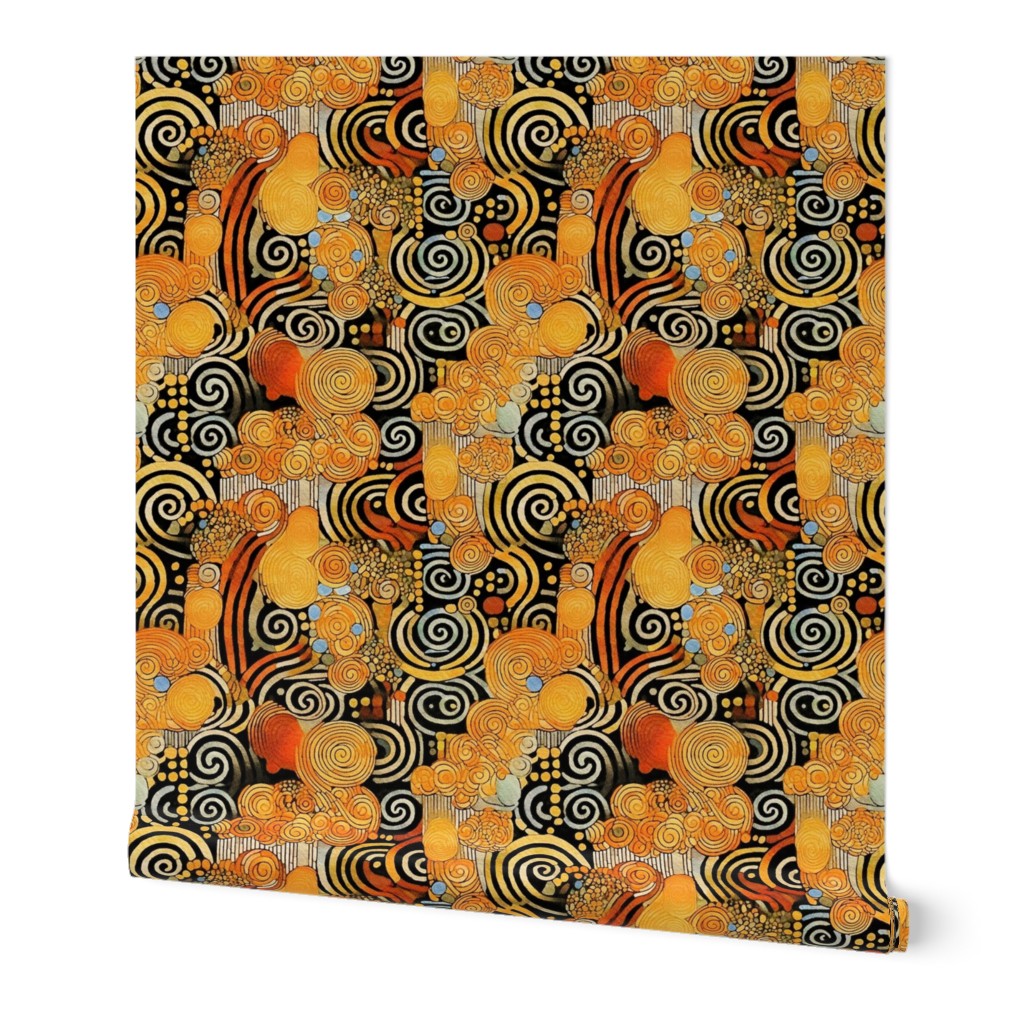 art nouveau golden spirals inspired by gustav klimt