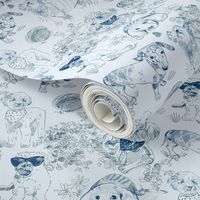 Dog Park Toile // Navy (Small Scale)
