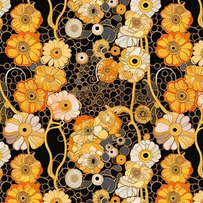 golden sunflowers inspired by gustav klimt