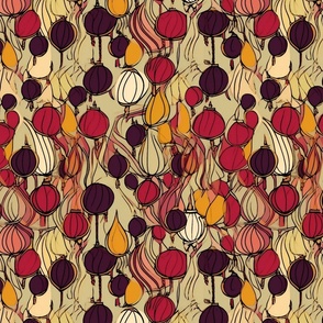 red and purple beets inspired by gustav klimt