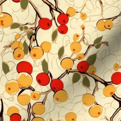 cherry tree botanical inspired by gustav klimt