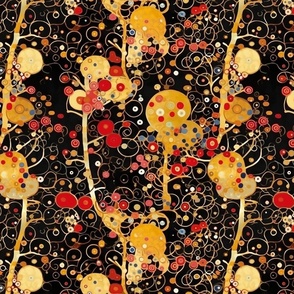 delicious cherry abstract inspired by gustav klimt