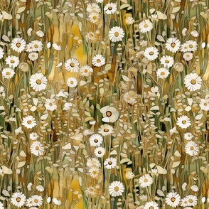 gustav klimt inspired golden daisies