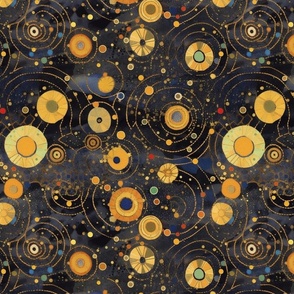 gustav klimt inspired spiral galaxies in outer space
