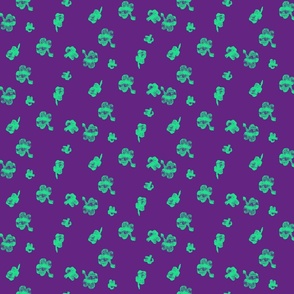 Textured Clover Field on Purple