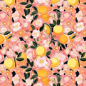 grapefruit blossoms inspired by gustav klimt
