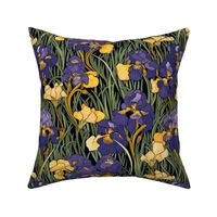 gustav klimt inspired purple and gold irises