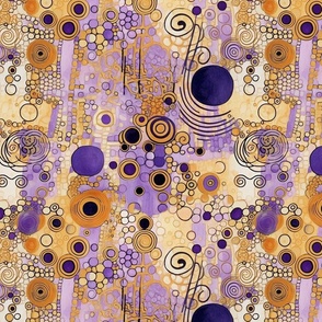 lavender abstract inspired by gustav klimt