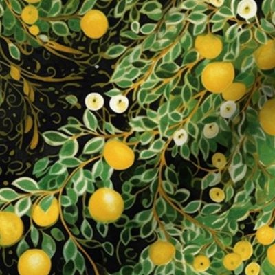 lemon trees inspired by gustav klimt