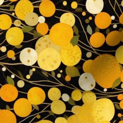 lemon abstract inspired by gustav klimt