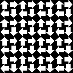 Arrows in a Square   -Black and White