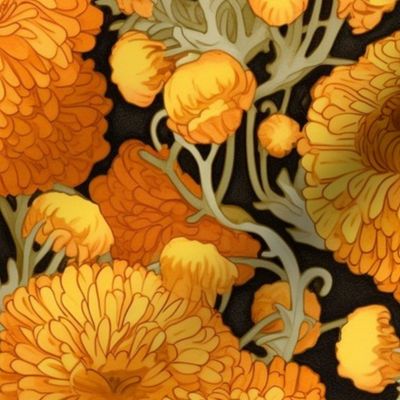 gustav klimt inspired marigolds