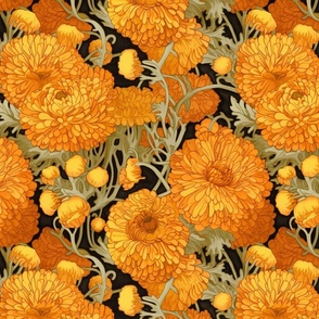 gustav klimt inspired marigolds
