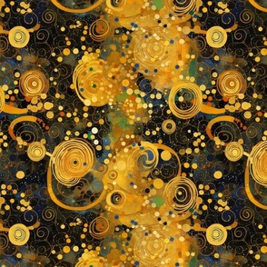 gold nebula inspired by gustav klimt