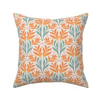 Bird of Paradise in Fiery Orange and Red  | Large Version | Bohemian Style Jungle Pattern in Shades of Red and Orange