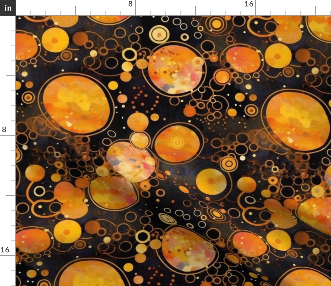 gold nebula and galaxies inspired by gustav klimt