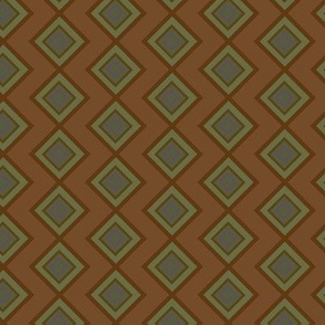 Squares of Brown and Green Creating ZigZag Pattern