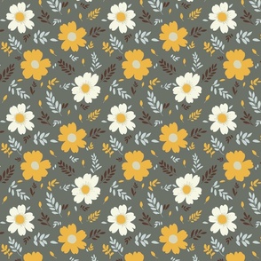 Simple cute floral gray