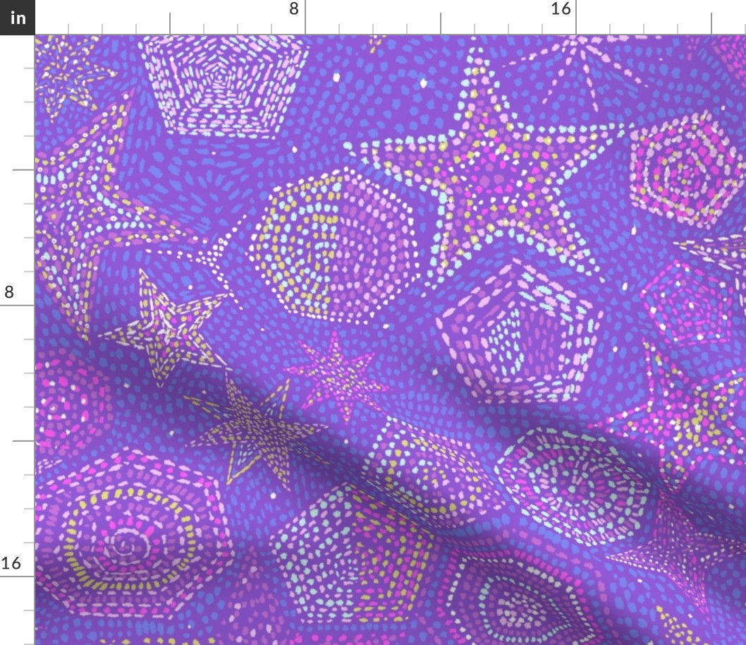 Funky Geometric Shapes 90's Pattern Violet