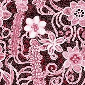 Lace floral pink