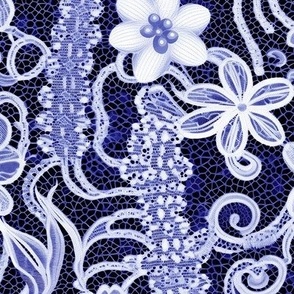 Lace floral blue