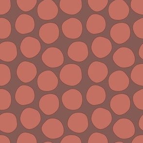 Plum Dots, Brown & Red