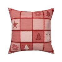 Christmas Red Patchwork Winter Blanket Design