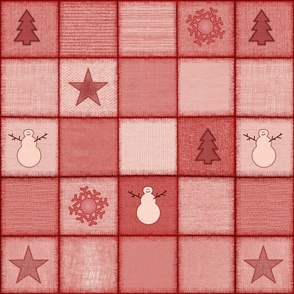 Christmas Red Patchwork Winter Blanket Design