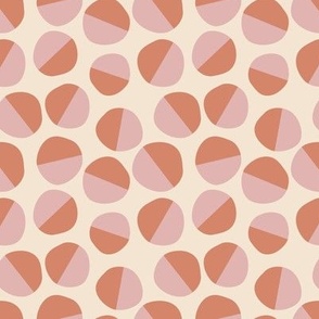 Plum Dots, Cream, Pink & Orange