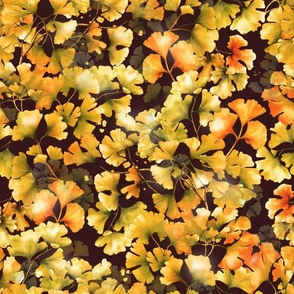  Ginkgo Seasons - Late Fall - Chocolate Wallpaper 