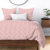 Coral and Gray Watercolor Wildflowers Roses Vintage Floral Bedding Wallpaper