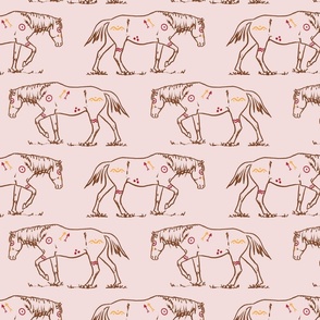 Indian Pony on Light Pink 8” repeat