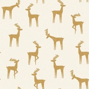 reindeer - winter Christmas - harvest gold on cream - LAD23